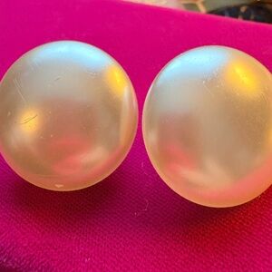 Vintage Trifari faux pearl clip-on earrings